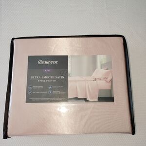 Beautyrest Ultra Smooth Satin 4 Piece King Sheet Set.